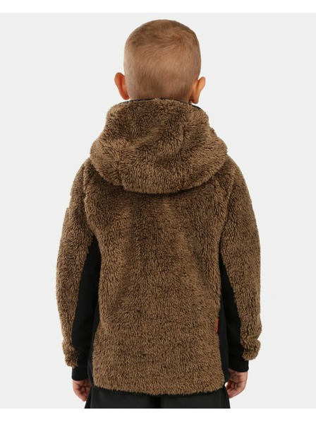 Kilpi Chlapecká chlupatá fleecová mikina s kapucí Kilpi NORKA-JB Hnědá