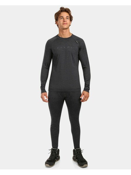 Kilpi Pánské termo triko z MERINO WOOL s dlouhým rukávem Kilpi MAVORA TOP-M Černá