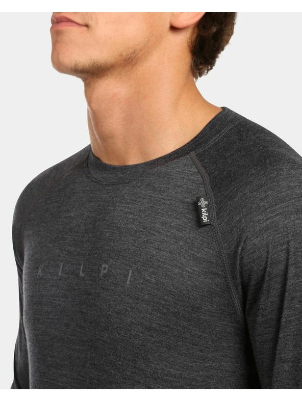 Kilpi Pánské termo triko z MERINO WOOL s dlouhým rukávem Kilpi MAVORA TOP-M Černá