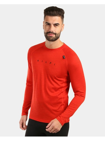 Kilpi Pánské termo triko z MERINO WOOL s dlouhým rukávem Kilpi MAVORA TOP-M Červená