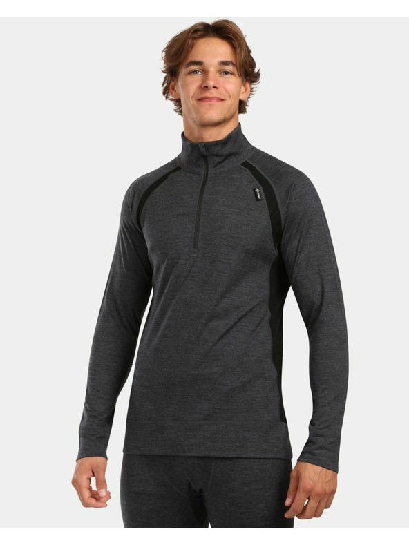 Kilpi Pánské termo triko s dlouhým rukávem z MERINO WOOL Kilpi JAGER-M Černá
