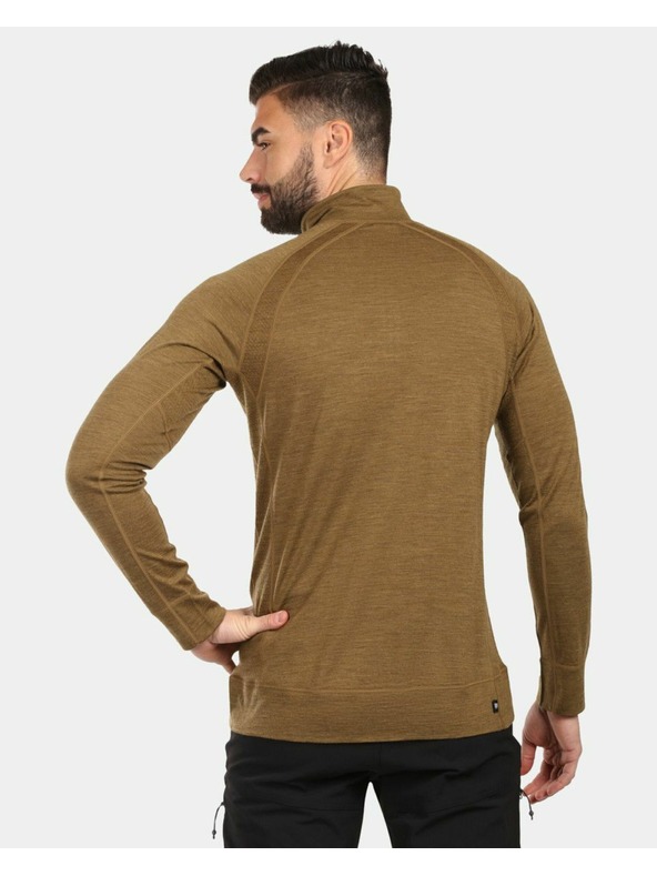 Kilpi Pánské termo triko s dlouhým rukávem z MERINO WOOL Kilpi JAGER-M Hnědá