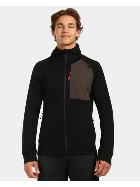 Kilpi Pánský svetr z merino vlny s kapucí Kilpi MERINI-M Černá