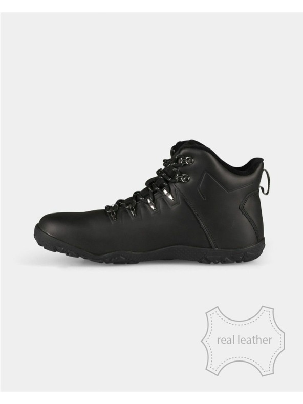 Kilpi Unisex vysoká outdoorová barefoot obuv Kilpi BARE LEATHER HIGH-U Černá
