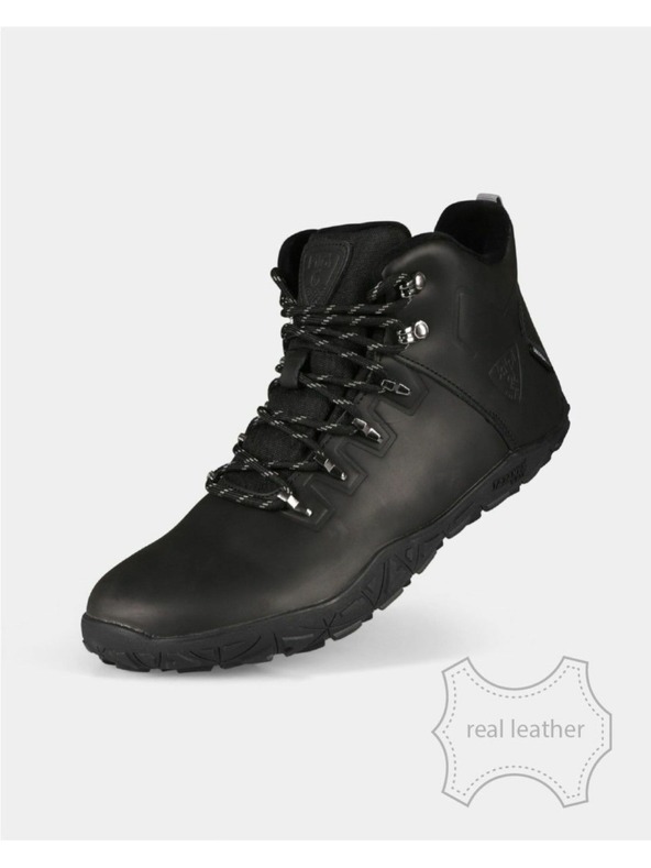 Kilpi Unisex vysoká outdoorová barefoot obuv Kilpi BARE LEATHER HIGH-U Černá