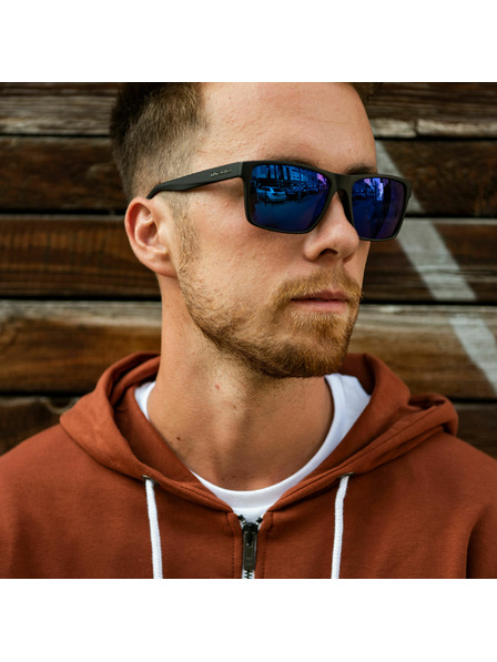 Horsefeathers Sluneční brýle Merlin - matt black/mirror blue