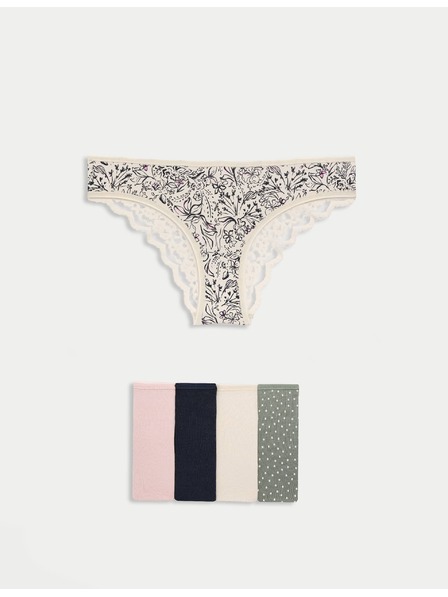 Marks & Spencer Brazilské kalhotky s potiskem a vysokým podílem bavlny Marks & Spencer zelená