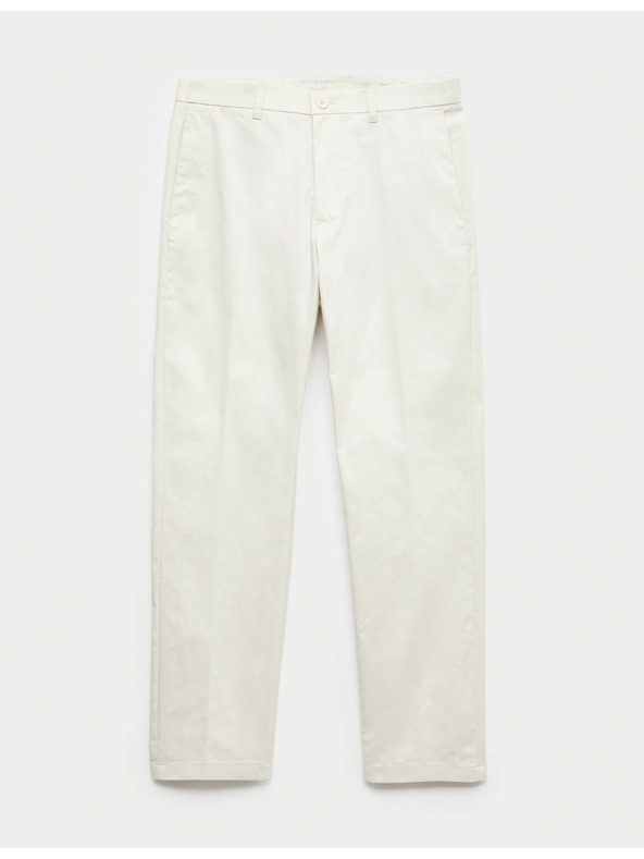 Marks & Spencer Super lehké chino kalhoty, normální střih Marks & Spencer smetanová