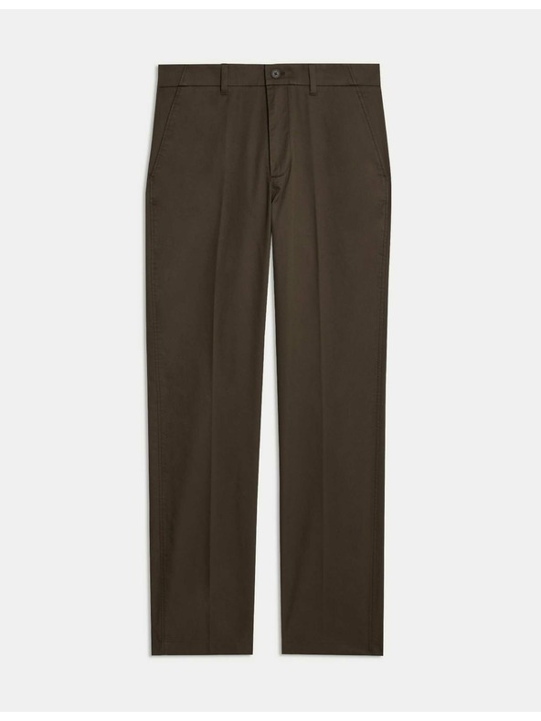 Marks & Spencer Super lehké chino kalhoty, normální střih Marks & Spencer zelená