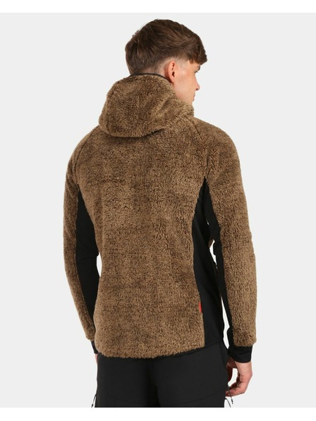 Kilpi Pánská chlupatá fleecová mikina s kapucí Kilpi NORKA-M Hnědá