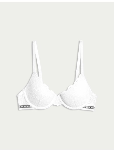 Marks & Spencer Krajková podprsenka Cleo s polovičním košíčkem a kosticemi, vel. A–E Marks & Spencer bílá