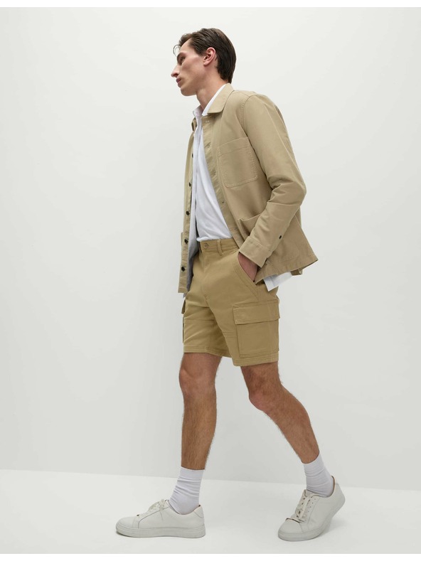 Marks & Spencer Strečové kapsáčové šortky Marks & Spencer hnědá