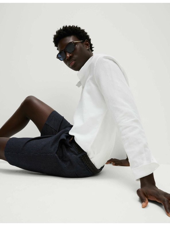 Marks & Spencer Šortky chino s částečně elastickým pasem Marks & Spencer námořnická modrá