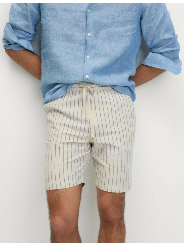 Marks & Spencer Šortky ze směsi lnu, s elastickým pasem Marks & Spencer béžová