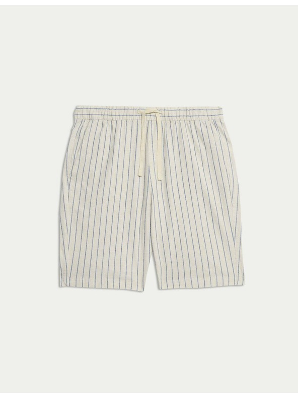 Marks & Spencer Šortky ze směsi lnu, s elastickým pasem Marks & Spencer béžová