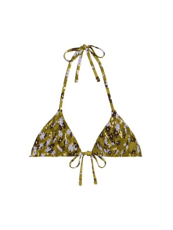 Marks & Spencer Trojúhelníkový horní díl bikin s potiskem a řasením Marks & Spencer zelená