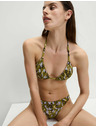 Marks & Spencer Spodní díl bikin s řasením a potiskem, vysoce střižený Marks & Spencer zelená