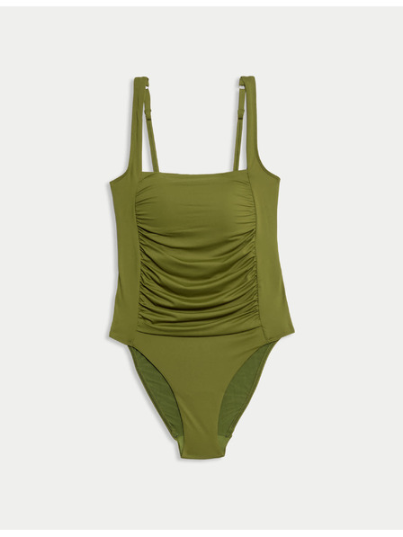 Marks & Spencer Plavky formující bříško, s vycpávkami a hranatým výstřihem Marks & Spencer zelená