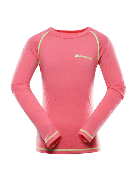 ALPINE PRO Dětské triko z merino vlny ALPINE PRO MERENO camellia rose