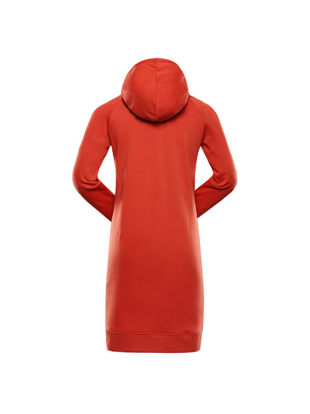 ALPINE PRO Dámské mikinové šaty ALPINE PRO OLEBA red clay