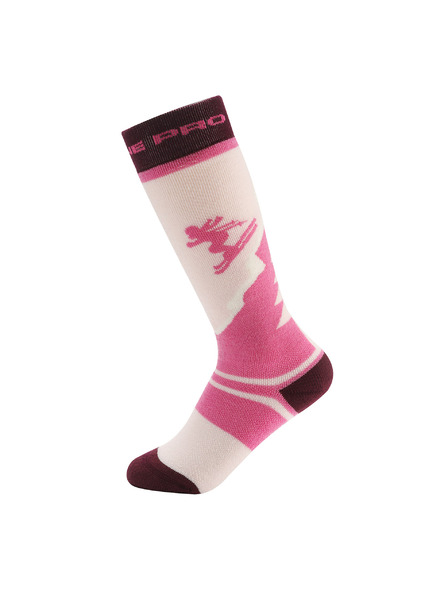 ALPINE PRO Dětské lyžařské podkolenky z merino wool ALPINE PRO SKYRO light lilac