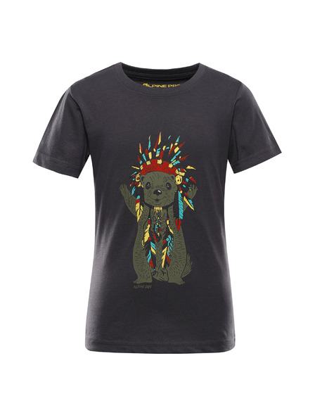 ALPINE PRO Dětské triko z organické bavlny ALPINE PRO ECOMO 3 obsidian varianta pa