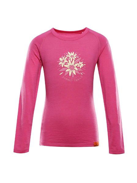 ALPINE PRO Dětské merino triko ALPINE PRO MERENO fuchsia fedora varianta pb