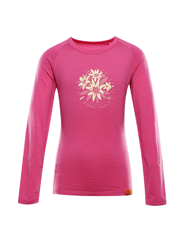 ALPINE PRO Dětské merino triko ALPINE PRO MERENO fuchsia fedora varianta pb