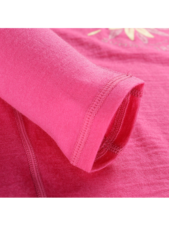 ALPINE PRO Dětské merino triko ALPINE PRO MERENO fuchsia fedora varianta pb