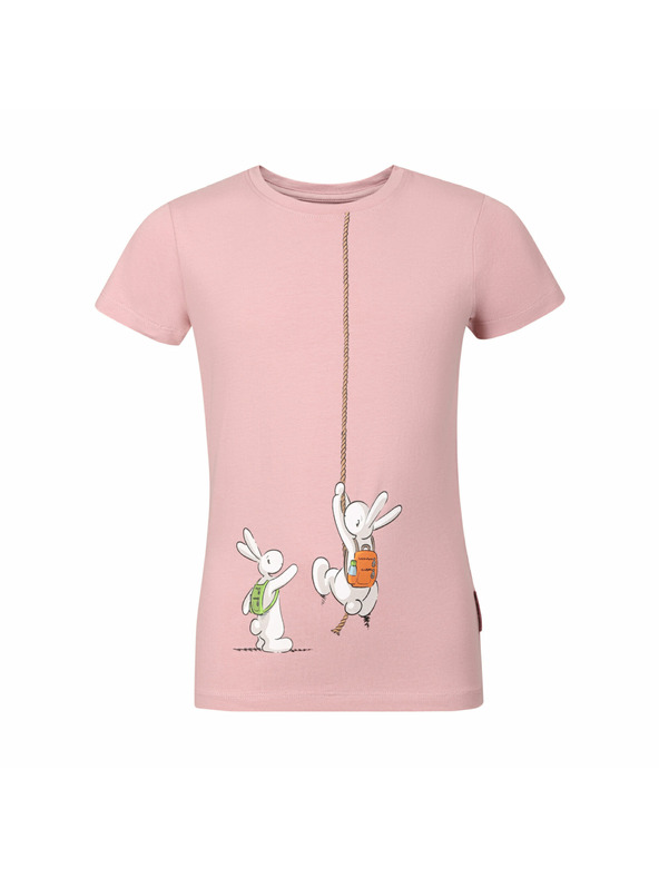 ALPINE PRO Dětské bavlněné triko bob a bobek ALPINE PRO BOBBO pale mauve