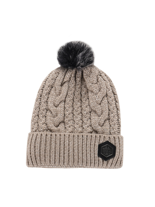 ALPINE PRO Zimní čepice s bambulí ALPINE PRO ORGE moonbeam