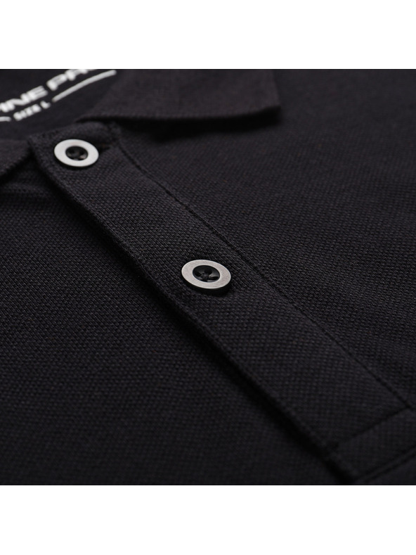 ALPINE PRO Triko s límečkem a knoflíky ALPINE PRO GERBE black varianta pa