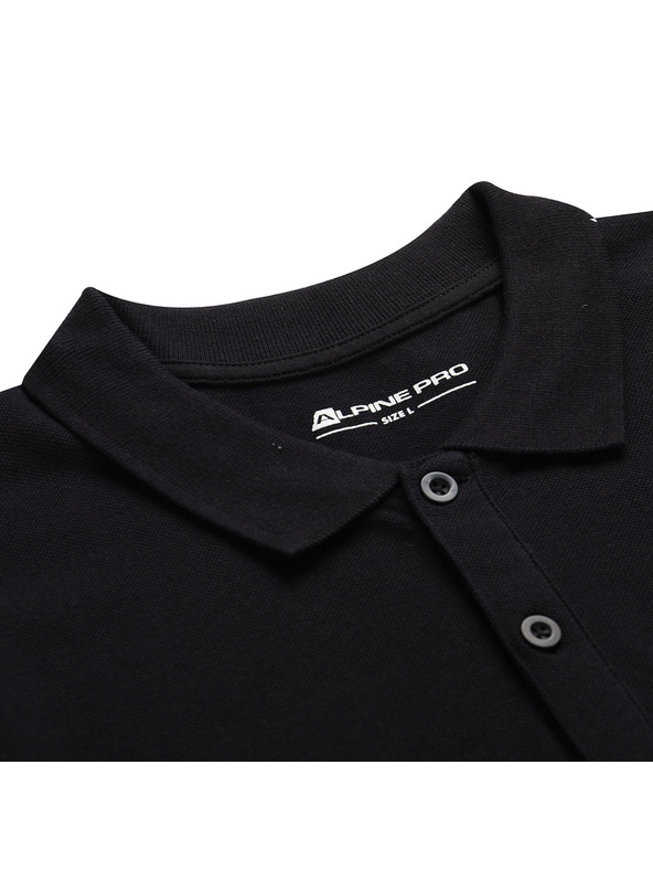 ALPINE PRO Triko s límečkem a knoflíky ALPINE PRO GERBE black varianta pa