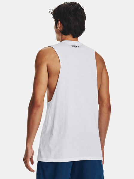 Under Armour Pánské tílko Under Armour UA LEFT CHEST CUT OFF TANK-WHT