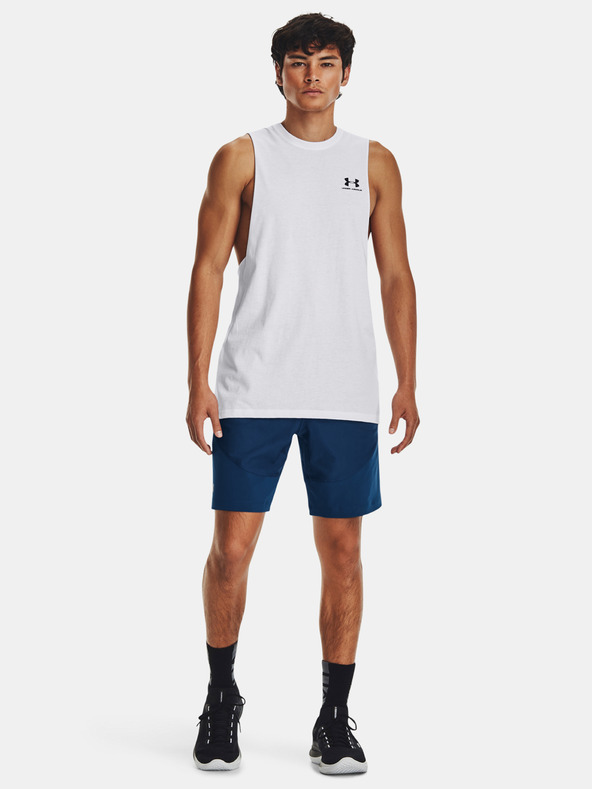 Under Armour Pánské tílko Under Armour UA LEFT CHEST CUT OFF TANK-WHT