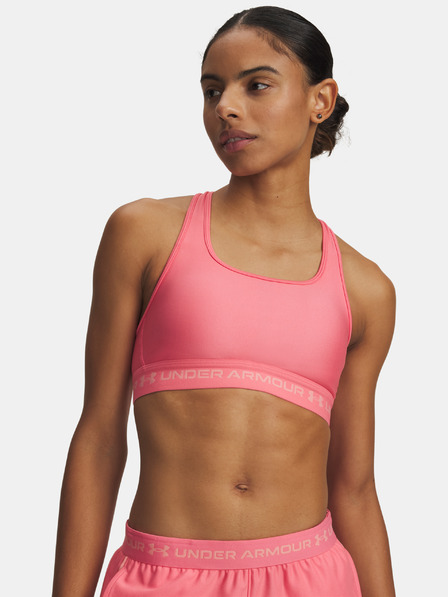 Under Armour Dámská podprsenka Under Armour Crossback Mid Bra-PNK