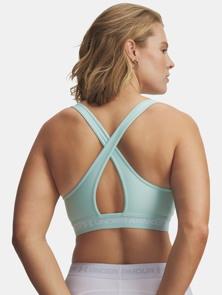 Under Armour Dámská podprsenka Under Armour Crossback Mid Bra-GRN