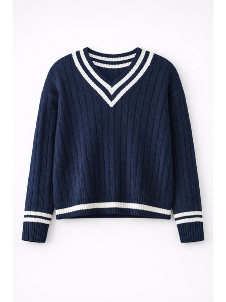 GAP Bavlněný svetr s výstřihem do V GAP