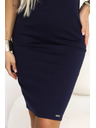 numoco Smyslné pouzdrové šaty s krátkými rukávy a ozdobným výstřihem - tmavě modré