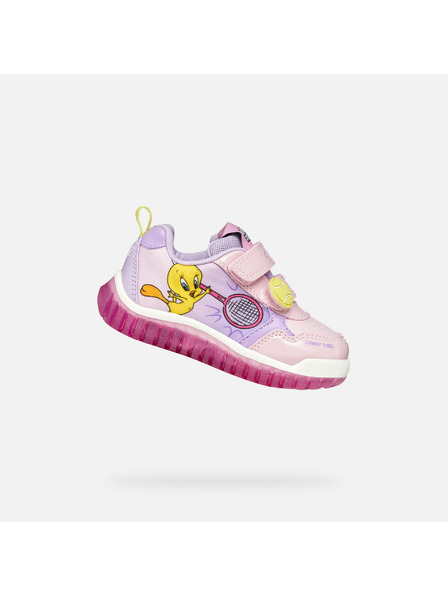 Geox Růžové dívčí svítící tenisky Geox Lightyloo