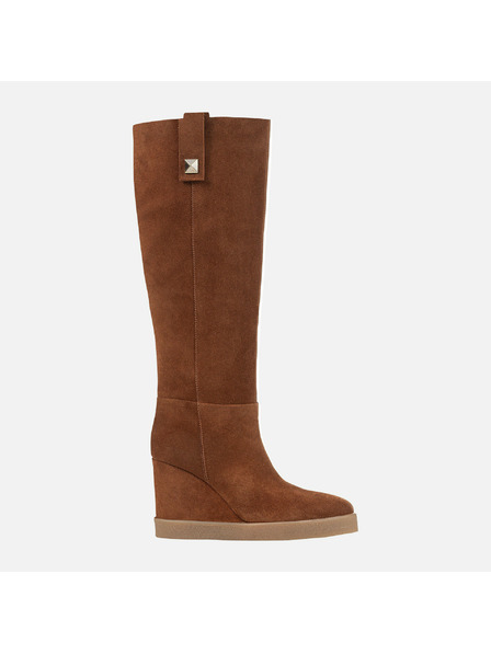Geox Hnědé dámské kozačky Geox Wedge