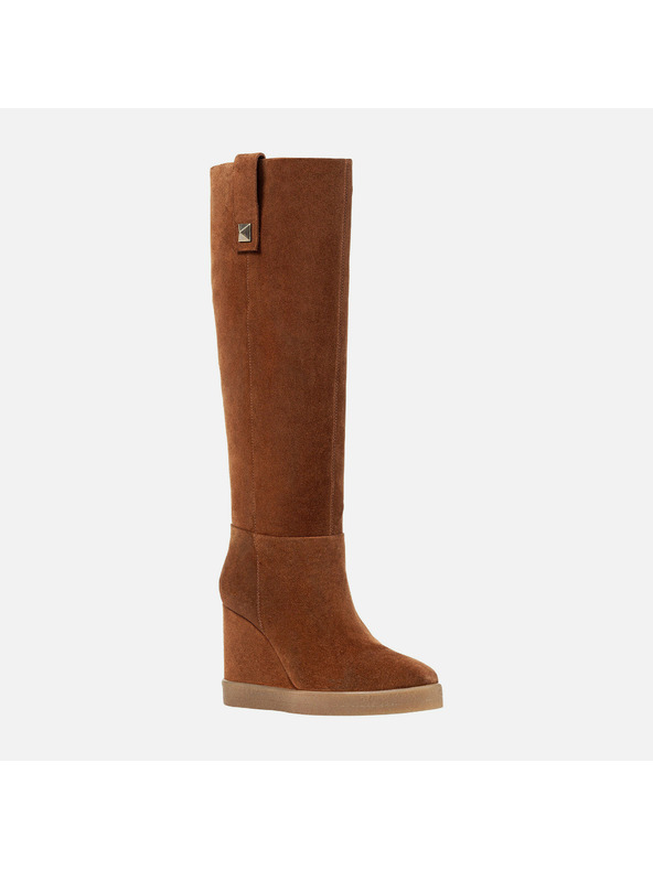 Geox Hnědé dámské kozačky Geox Wedge