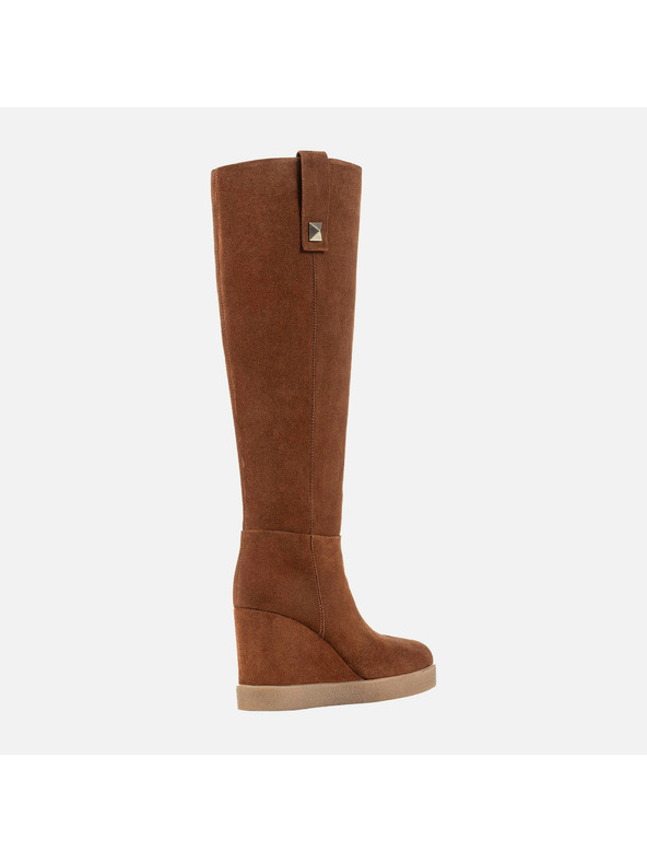 Geox Hnědé dámské kozačky Geox Wedge