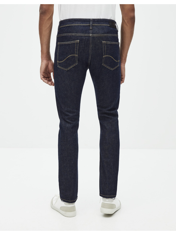 Celio Tmavě modré straight fit džíny Celio Row C15