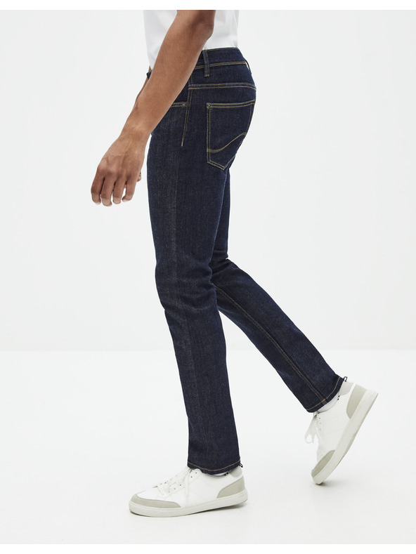 Celio Tmavě modré straight fit džíny Celio Row C15