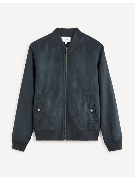 Celio Tmavě modrý pánský bomber v semišové úpravě Celio Budain