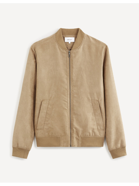 Celio Světle hnědý pánský bomber v semišové úpravě Celio Budain