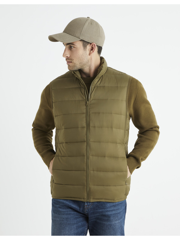 Celio Khaki pánská prošívaná vesta Celio