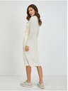 Orsay Krémové dámské děrované svetrové šaty se zavazováním ORSAY
