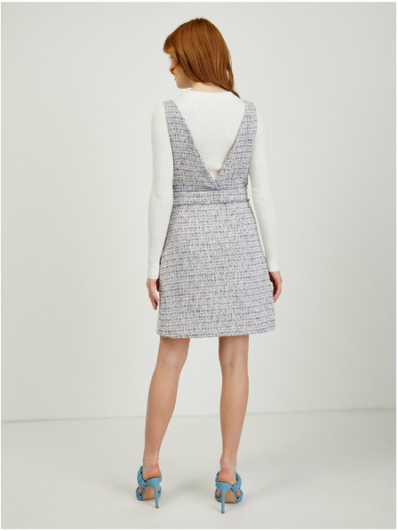 Orsay Světle šedé dámské tvídové šaty ORSAY